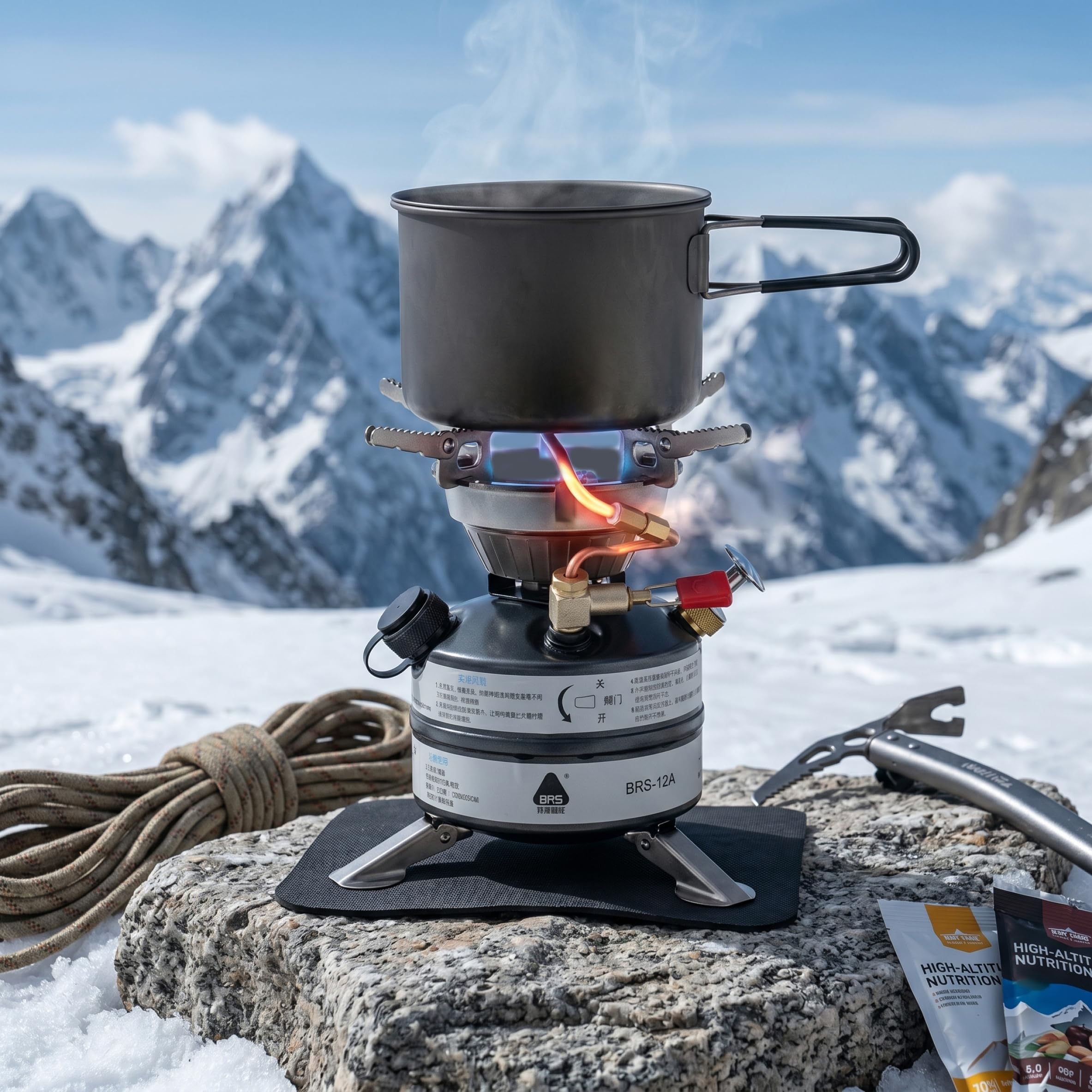 Multi-Fuel-Campingkocher, tragbarer Hochleistungs-Benzinkocher mit 2120 W und Höhenanpassung für Camping im Freien.