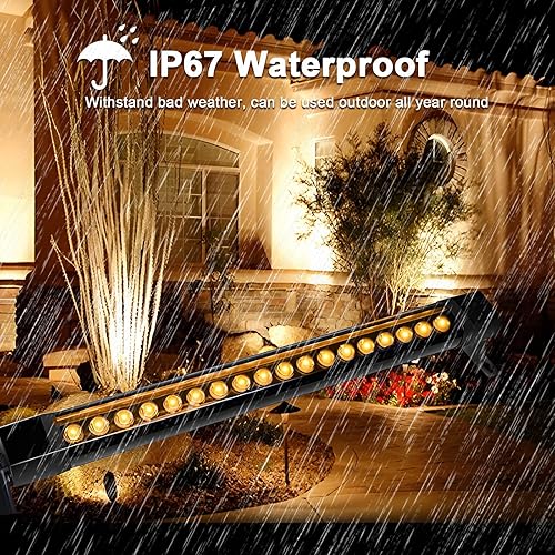Miniatura 4 de nanzgecc Luz de lavado de pared, 18 W, 2 pies, luz blanca cálida de 2700 K, luz de barra impermeable IP67, barra de luz LED de 120 V para tu jardín,