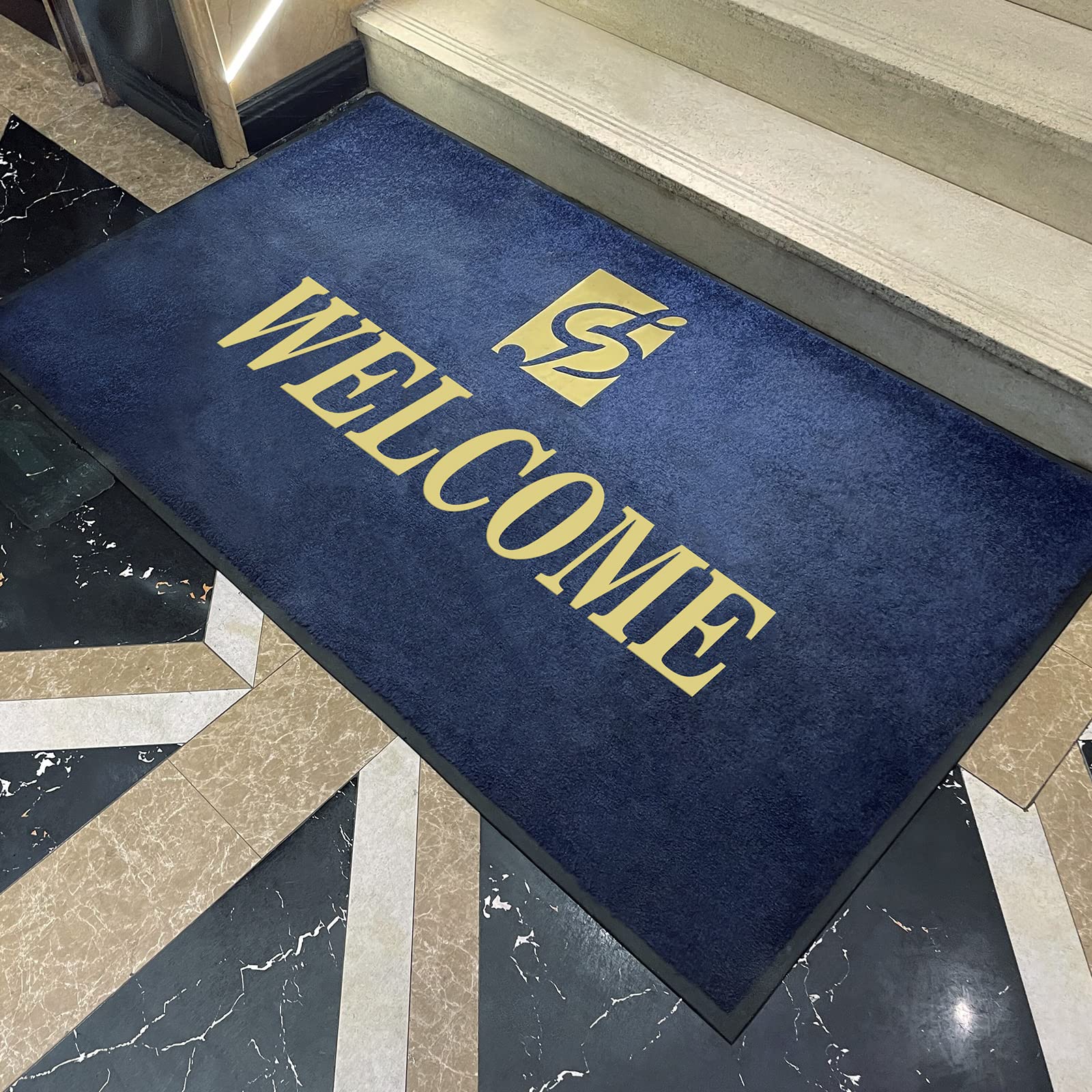 MAOVOT Custom Commercial Floor Mats Personalized Custom Logo Large Doormat Entrance Rug Shoes Scraper Non-Slip Entrance Mat for Lobbies Indoor Outdoor Entranceways 2' x 3' 13mm Thick