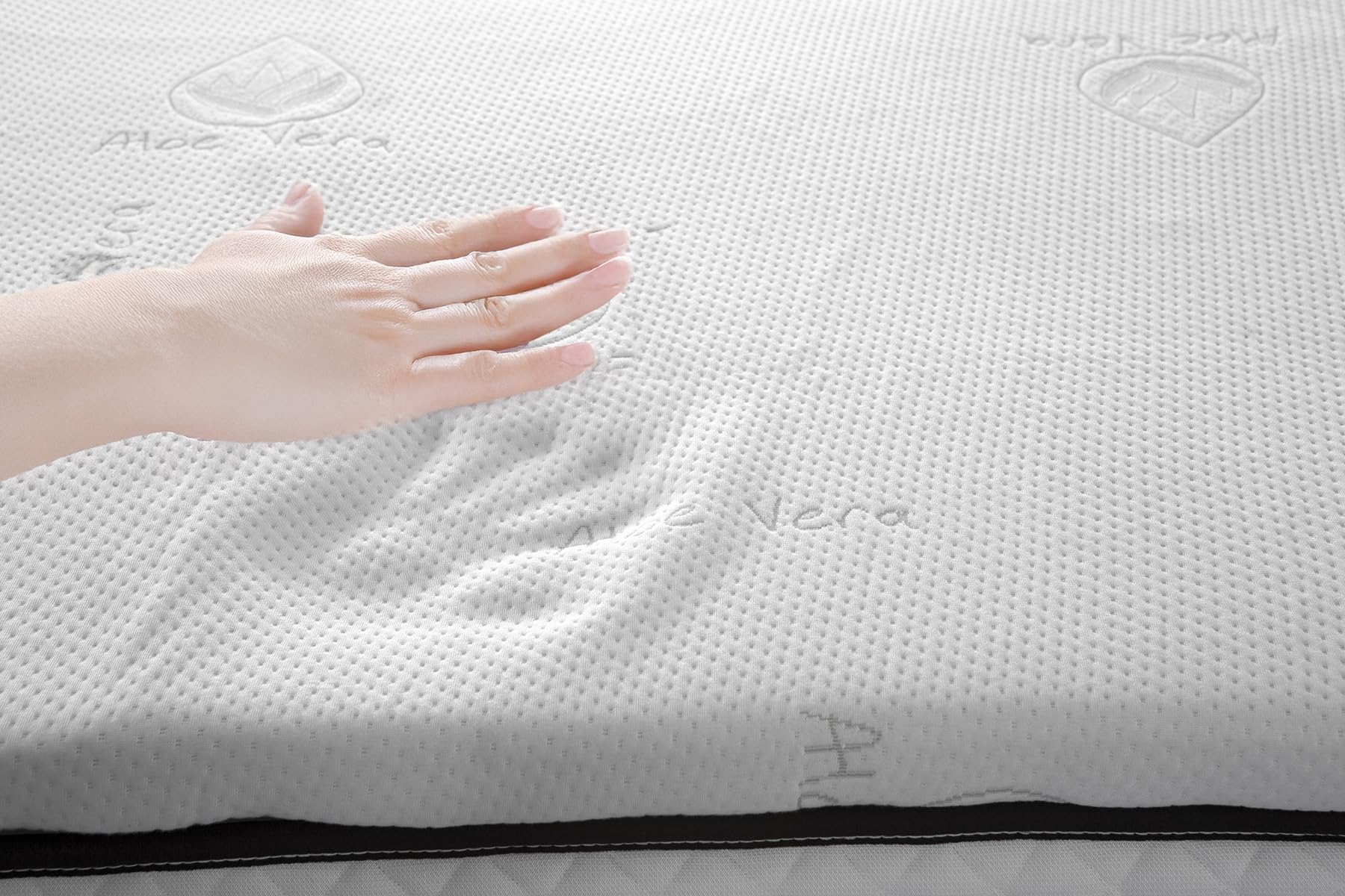 Topper Viscoelástico Sobrecolchón - Topper 80x200 cm Funda Aloe Vera - 5 cm Grosor - Transpirable