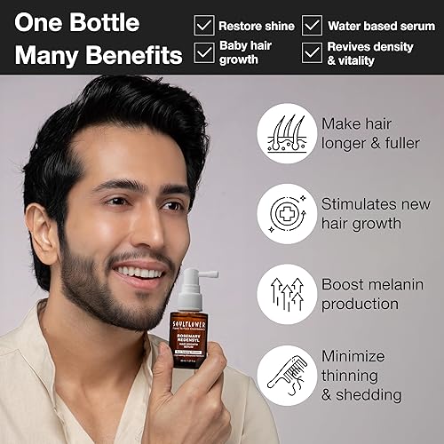 Miniatura 7 de Soulflower Suero de crecimiento capilar Redensyl de romero  3% Redensyl, 4% Anagain, MelanoGray, Cafeína, Biotina, Queratina, Árbol de té, Semillas