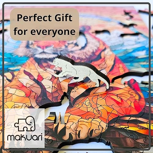 Miniatura 6 de Rompecabezas de madera para adultos, 200 piezas de tigre de Bengala Grand, 0.197 in, tamaño mediano (7,9 x 11 pulgadas), regalo, forma única, el