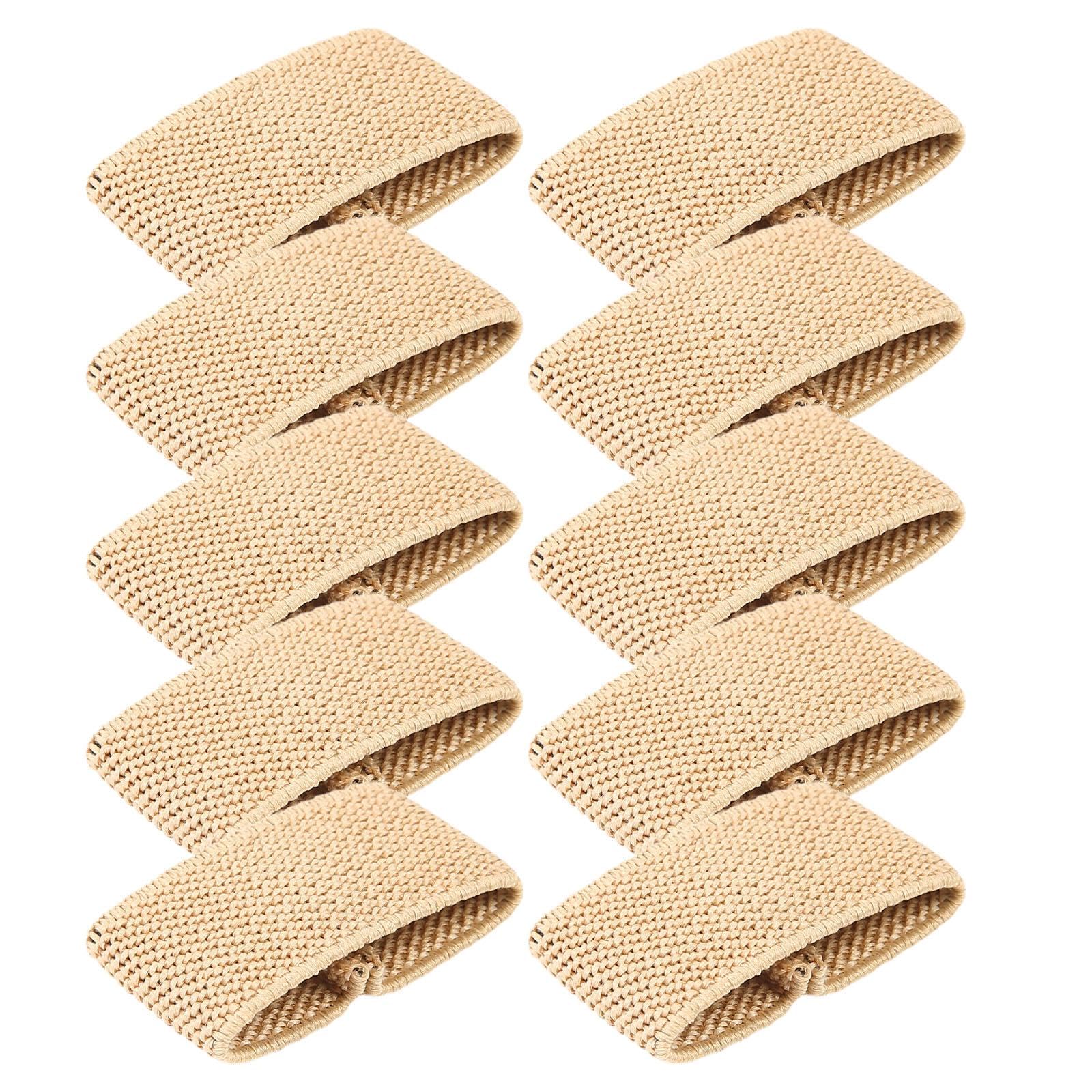 10x Elastic Belt Keepers Strap Retainer Band for Pants Nylon Loops Khaki-image-36