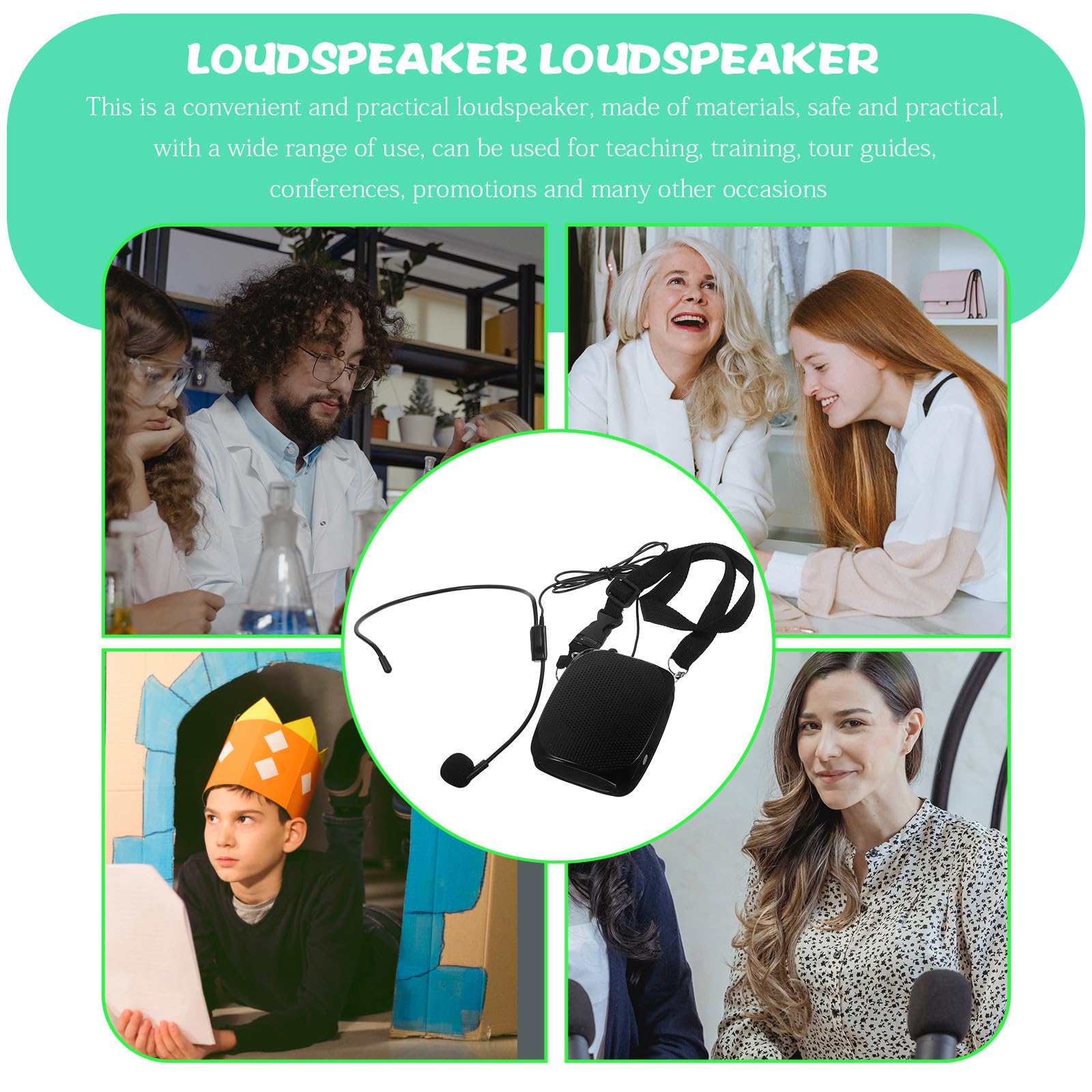 Amplificador de Voz Portátil 10w Negro para Enseñanza