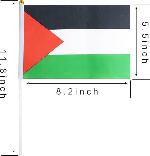 Paquete de 50 banderas de Palestina, pequeñas mini palestinas de mano con parte superior redonda, suministros de decoración de fiesta para desfiles,