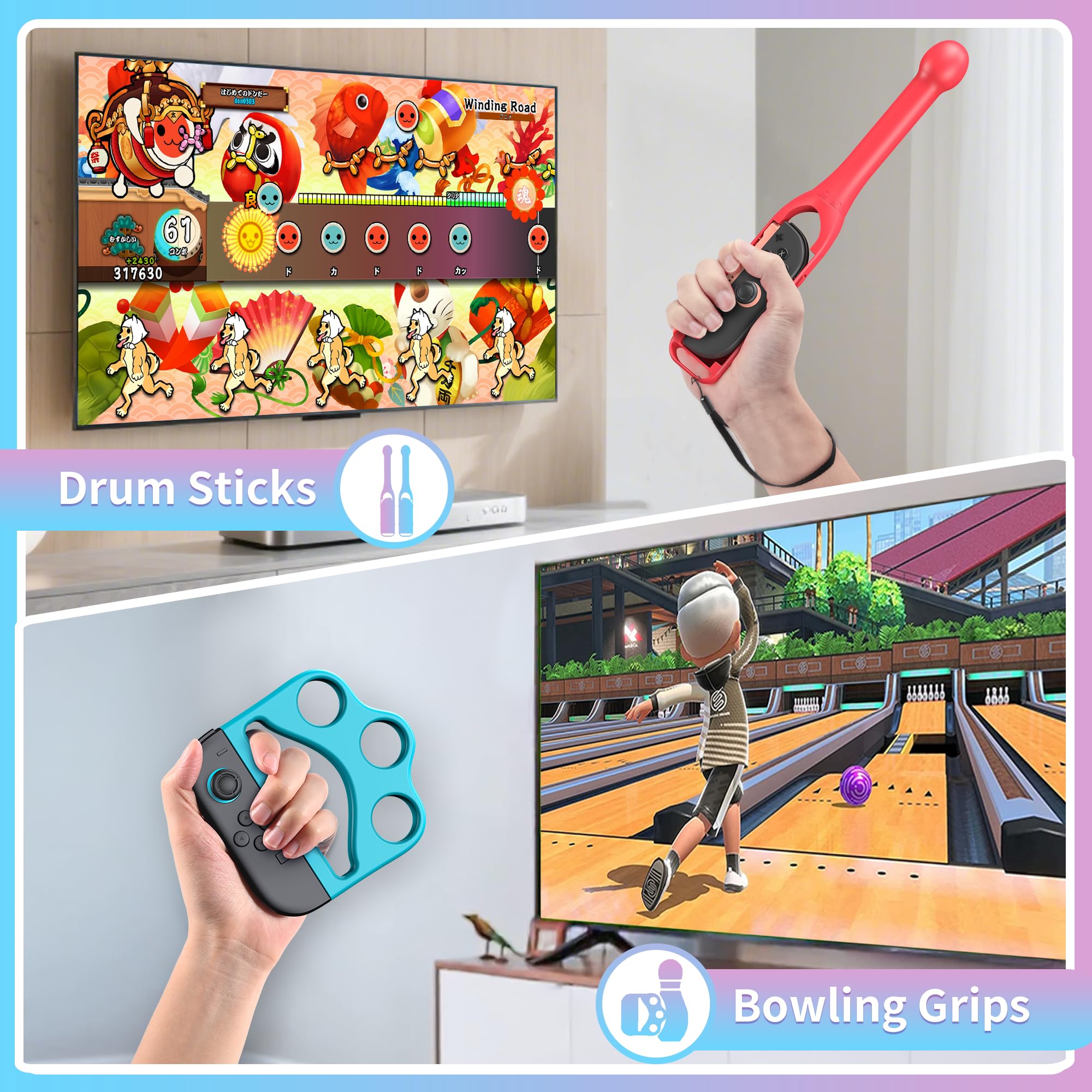 STARTRC GAMES Switch 2 Sports Accessories Bundle for Nintendo Switch 2,18 in 1 Family Party Pack Games Accessories Set for Nintendo Switch 2 Sports Games