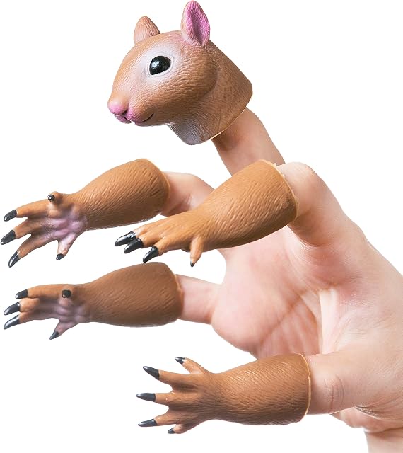 Yolococa Handi Squirrel Finger Hand Puppet Novelty Toys Finger Doll Props Animal Finger Puppet Gift for Kids (Patent Registered)