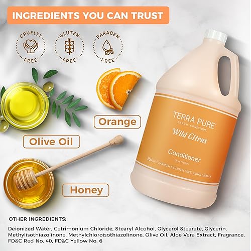 Miniatura 4 de Terra Pure Acondicionador de 1 galón  Artículos de tocador de hotel de lujo a granel  Diseñado para rellenar dispensadores de jabón  128 oz