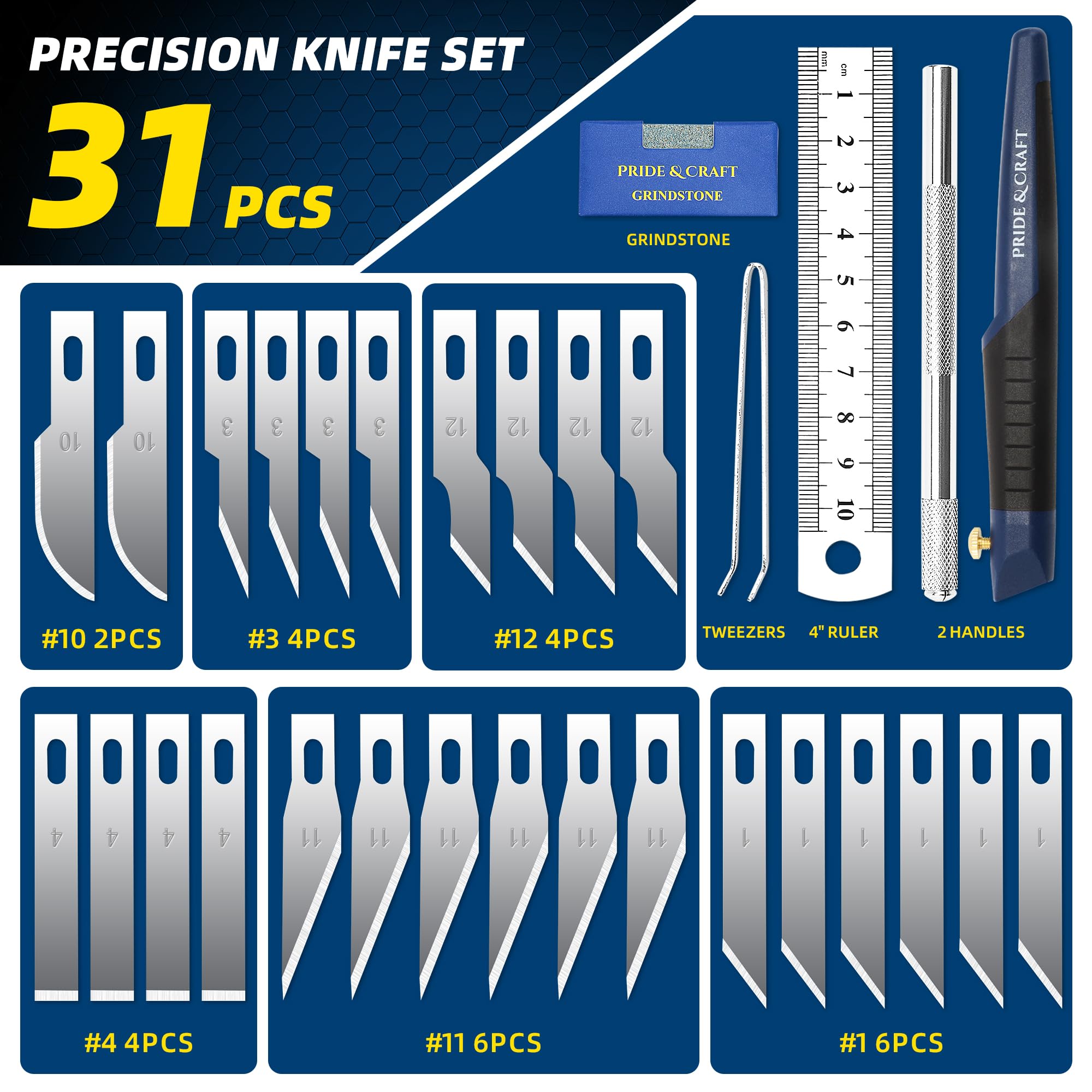 31-Piece Hobby Knife Set - Precision Crafting Blades -2