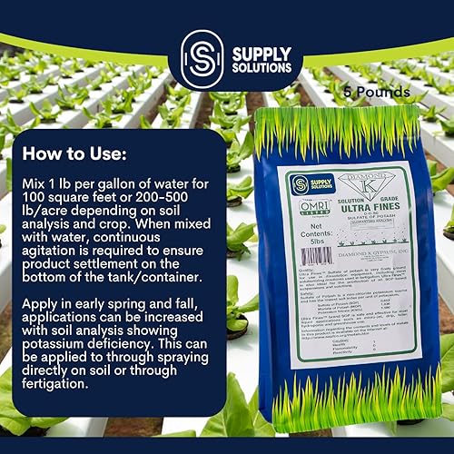 Miniatura 7 de Supply Solutions Sulfato de potasa 0-0-50 - Fertilizante orgánico de potasa - Adecuado para fertirrigación, sistemas de goteo, foliar, hidroponía,