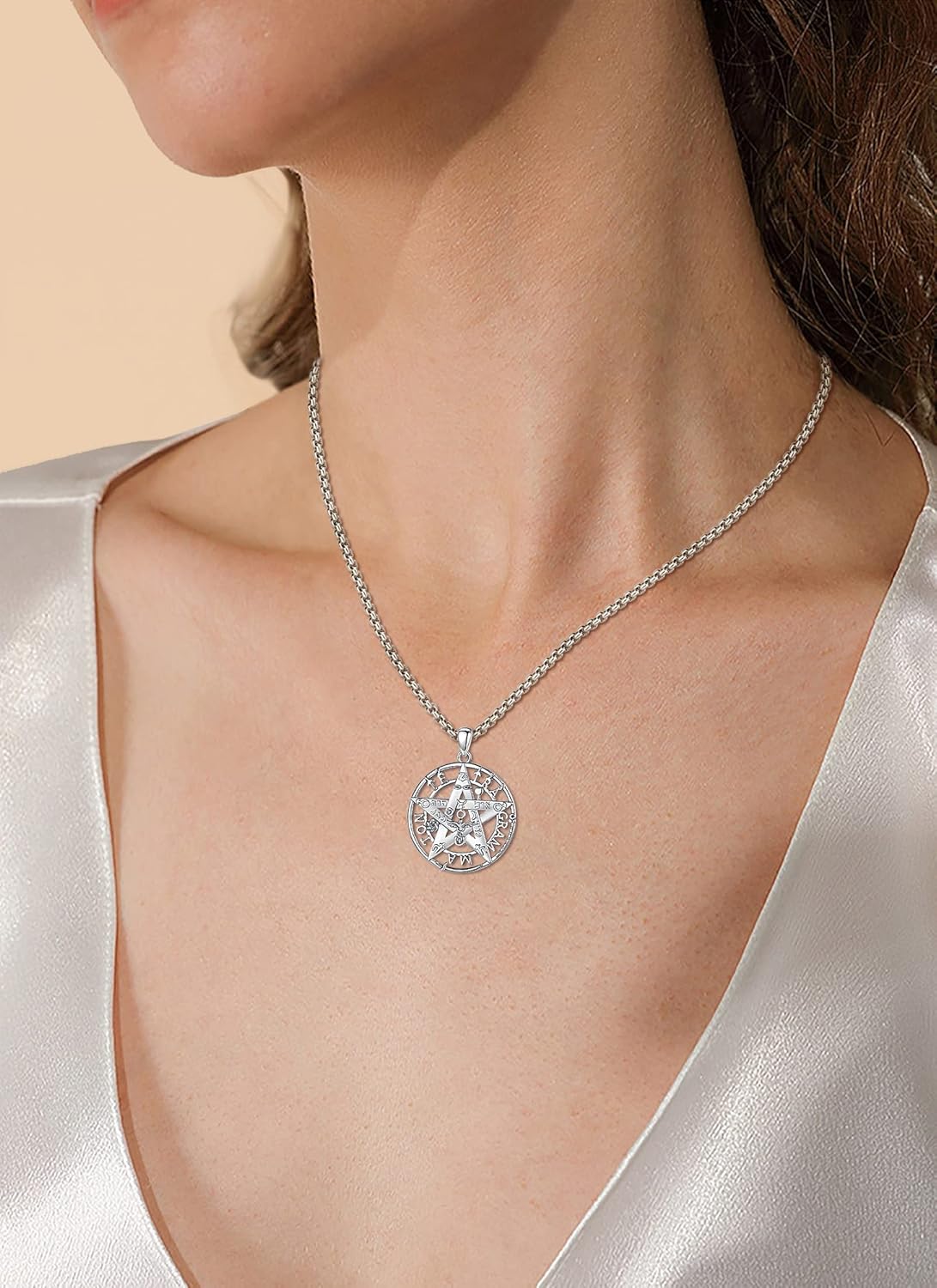 CELESTIA 925 Sterling Silver Tetragrammaton Pendant/Tetragrammaton Rings/Masonic Necklace/Pentagram Jewelry for Women Men - Image 5