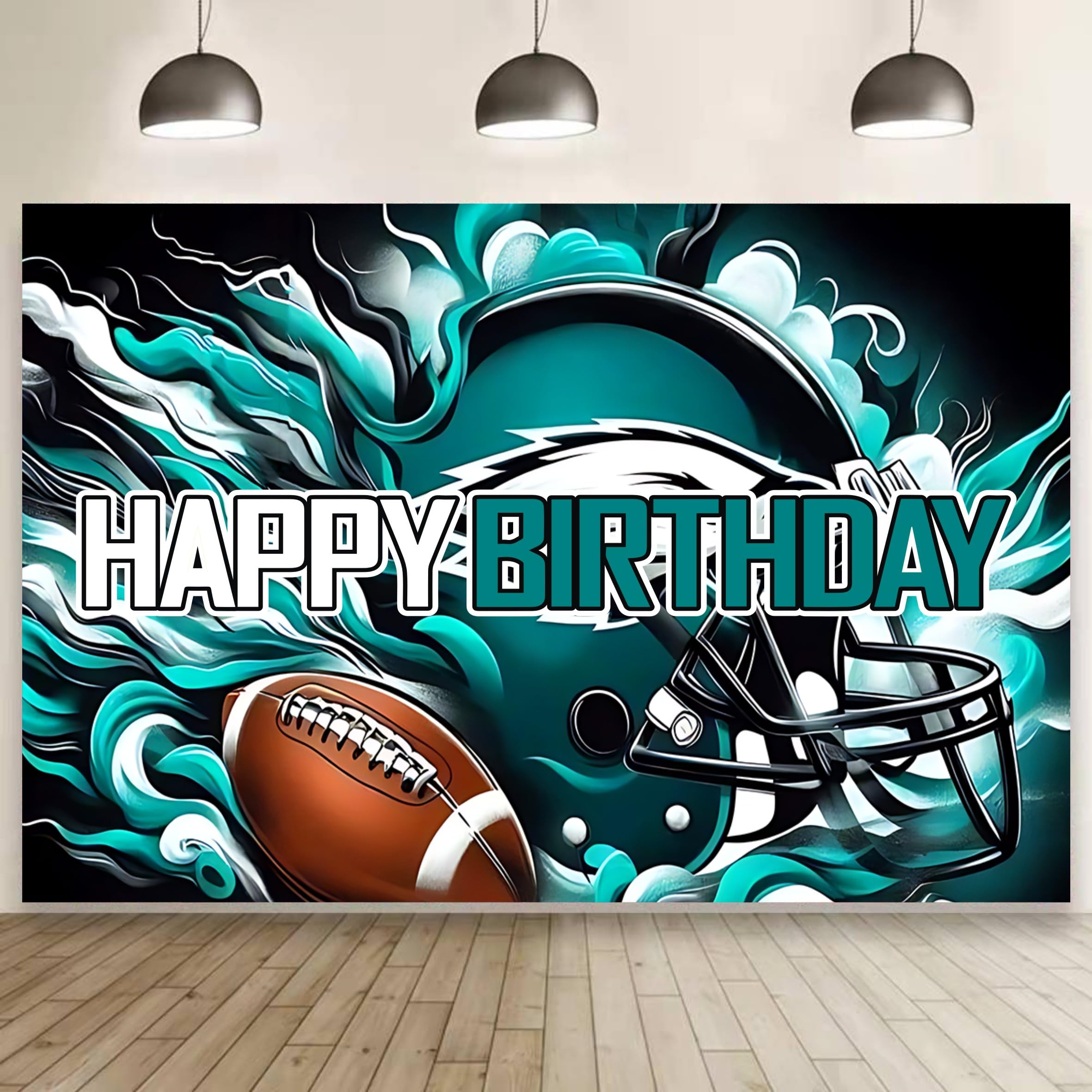 L-Y Birthday Party Backdrop,Football Party Decoration,Football Themed Birthday Banner Shoot Photo Backgrounds Props for Party 5x3ft.