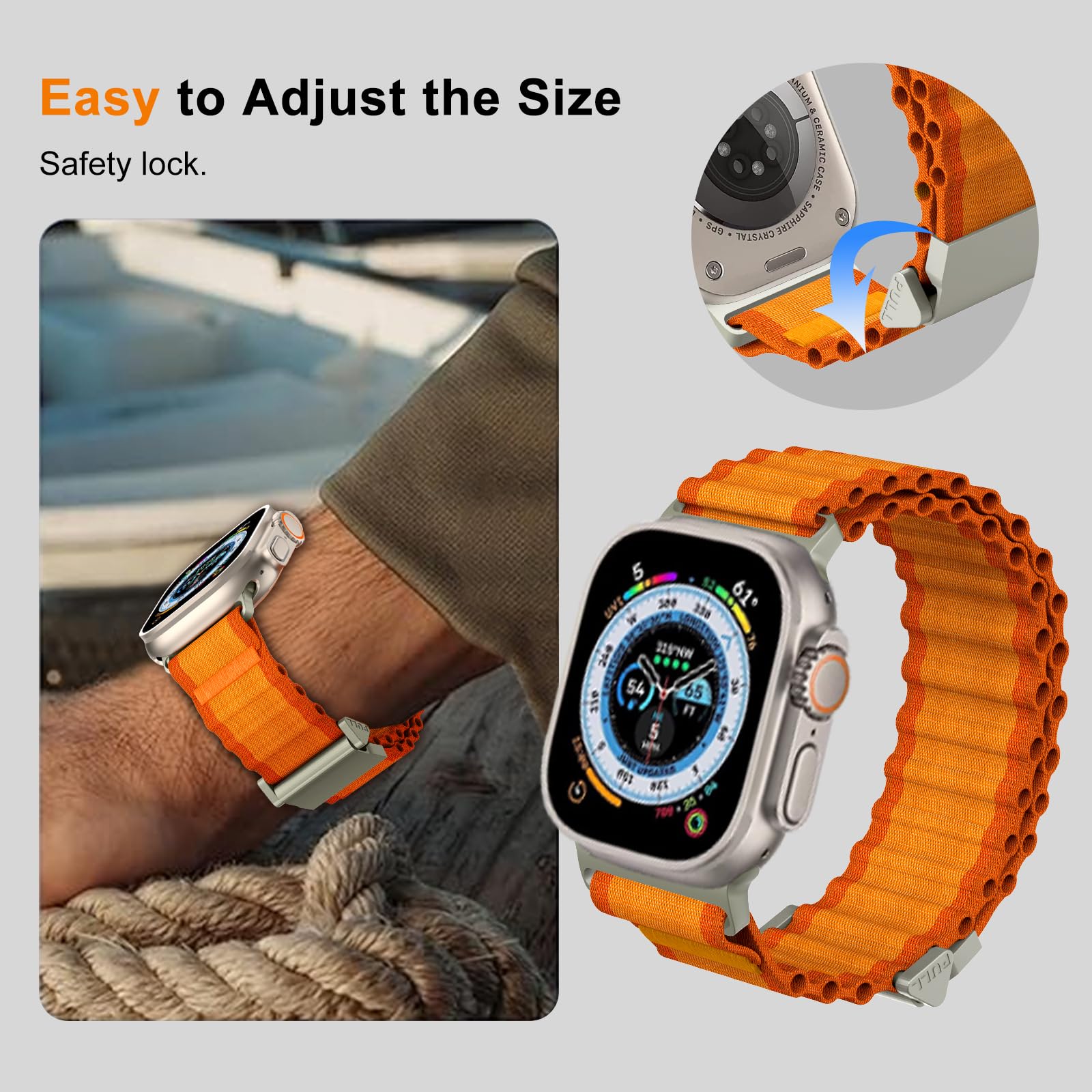 Nylon Strap for Apple Watch Ultra 2 49mm Strap - Image 4