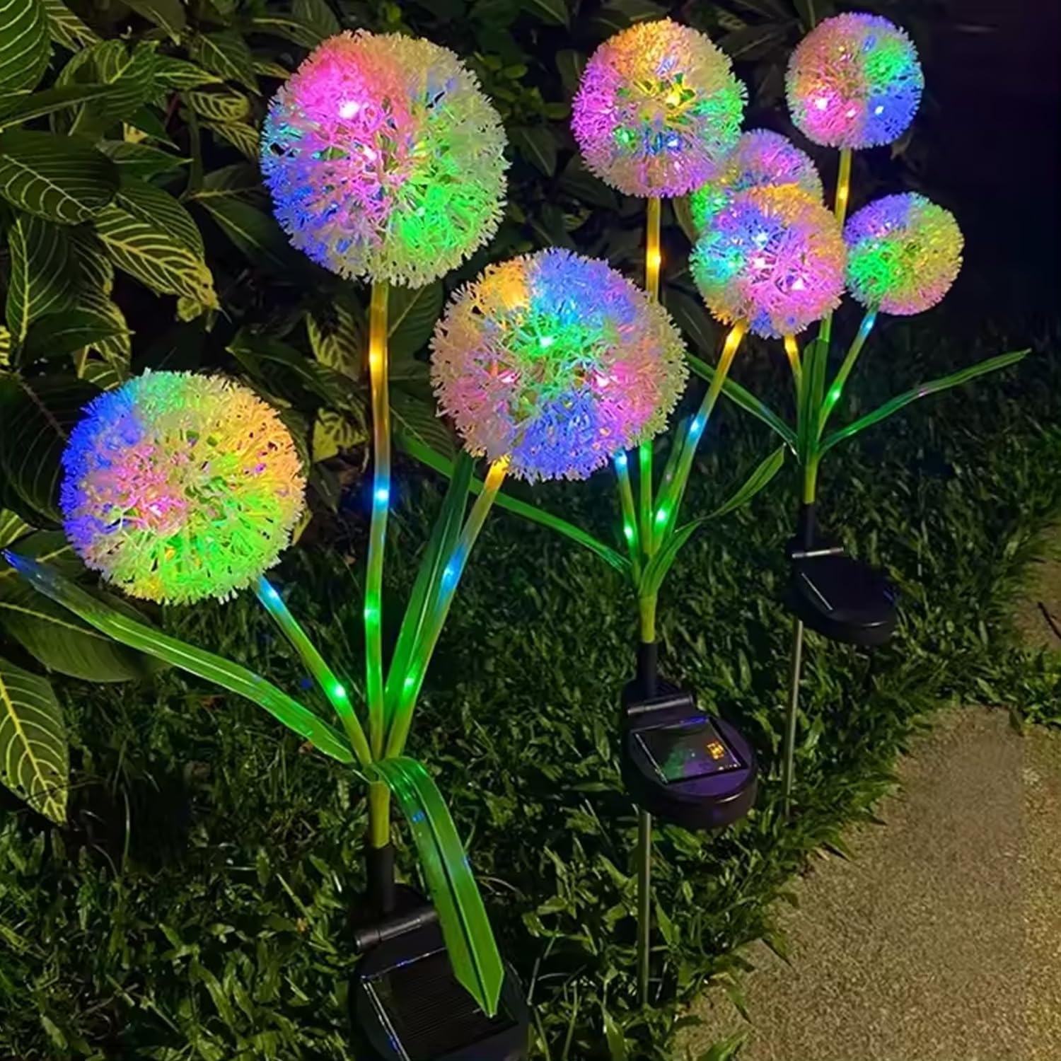 GIGALUMI GL-919 3 Dandelion Solar Light IP65 Waterproof BIS Approved Outdoor 36 LED Garden Stake Lamp with 2V Panel & 600mAh AA Battery for Courtyard Patio Lawn Décor (Pack of 1, Multicolour)-image-26