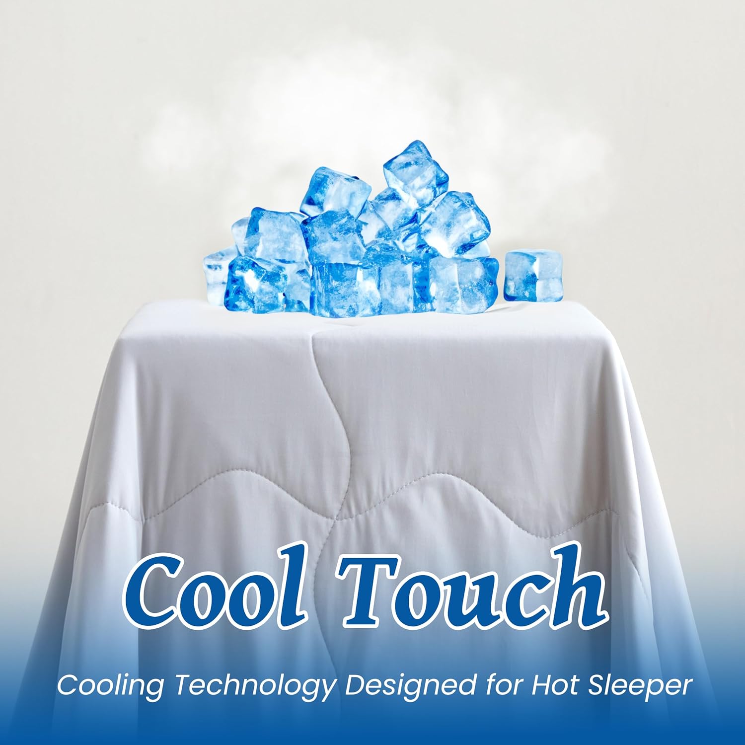 Simple&Opulence Cooling Comforter, Cold Touch Fabric Absorbs Body Heat, Double-Sided Cool Design All-Season Lightweight Soft Breathable Cooling Blanket for Night Sweats Hot Sleeper, Grey Queen