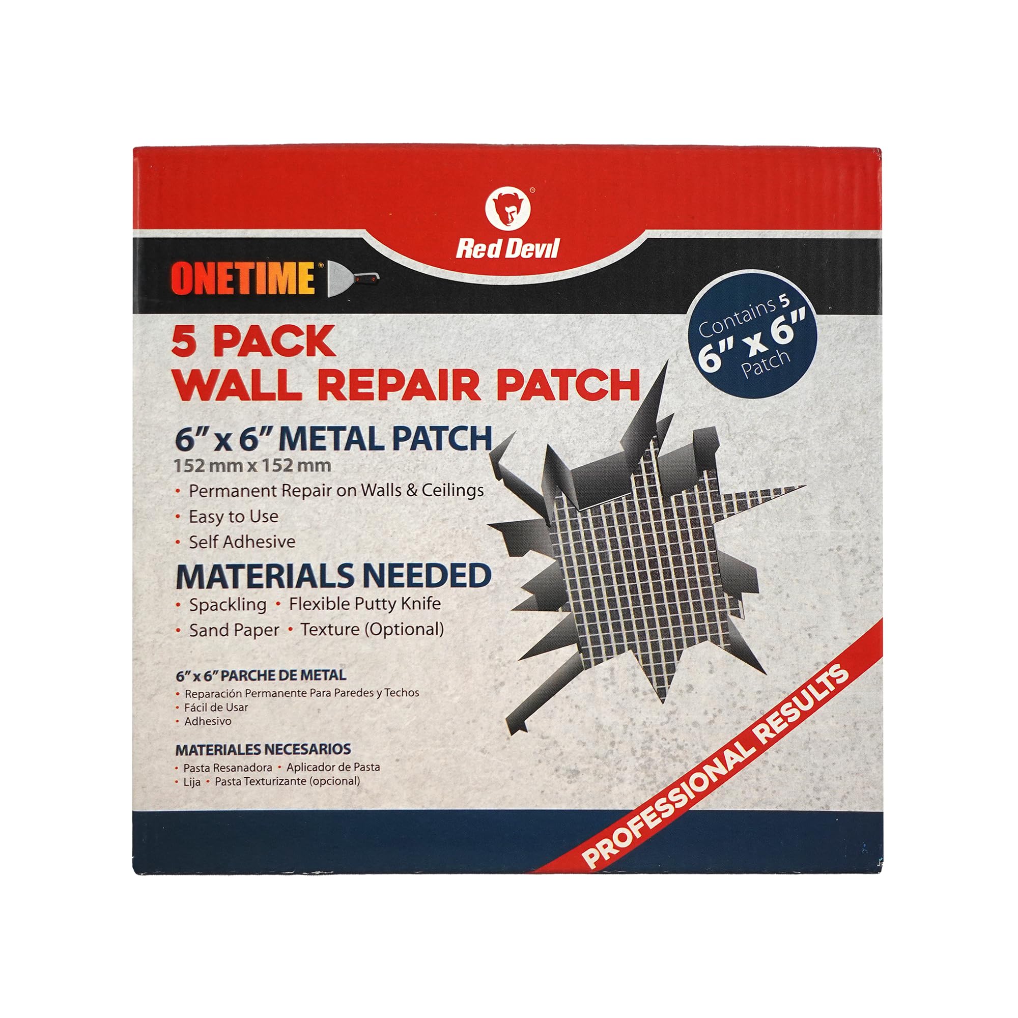 Patch de réparation mural Red Devil 15,2 cm pour rénover le salon après un déménagement