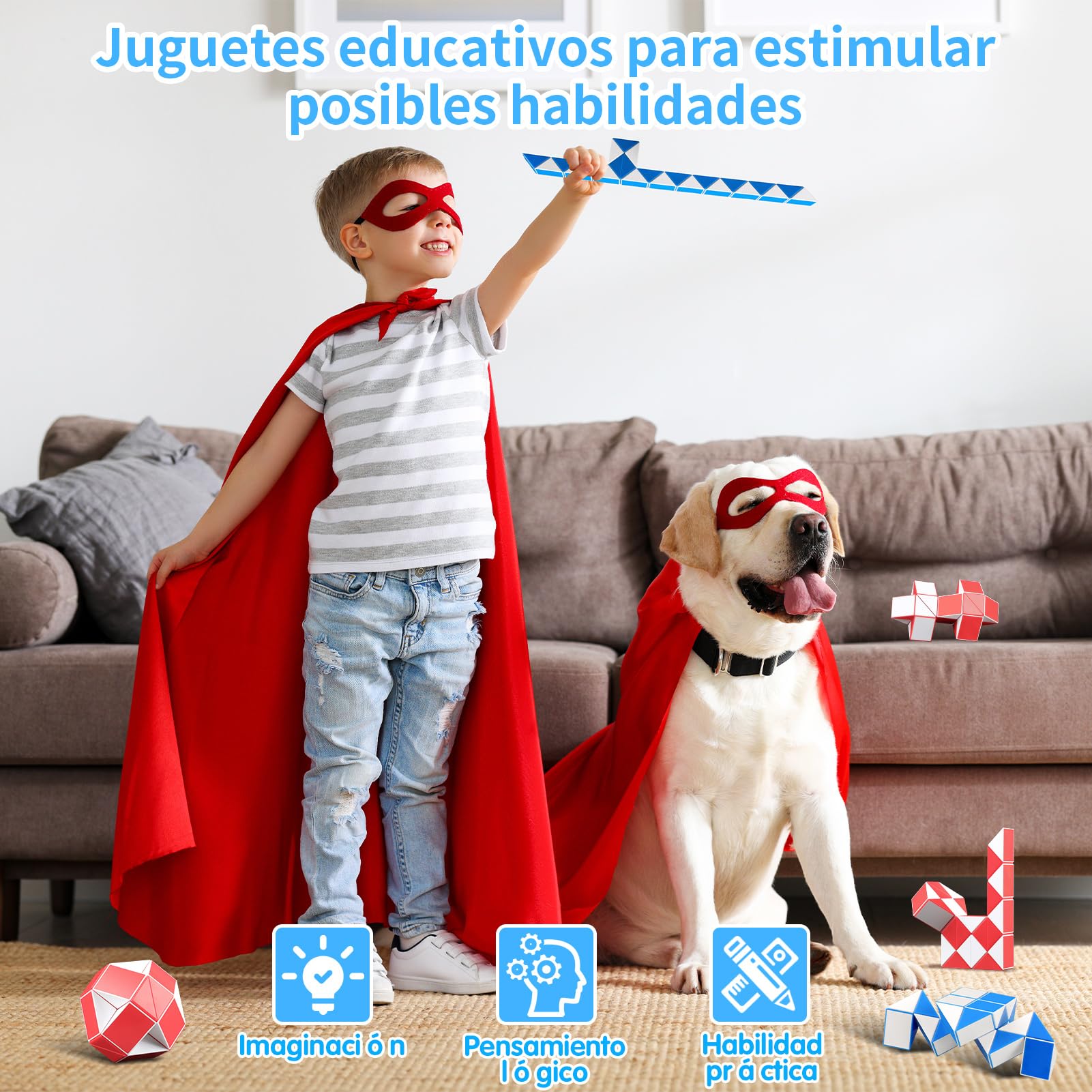 Cubo Mágico Serpiente, 2 Paquetes 24 Piezas Serpiente Rompecabezas Twist Regalos para Fiestas, Juguetes Creativos Educativos Serpiente Fidget para Niños/Adultos