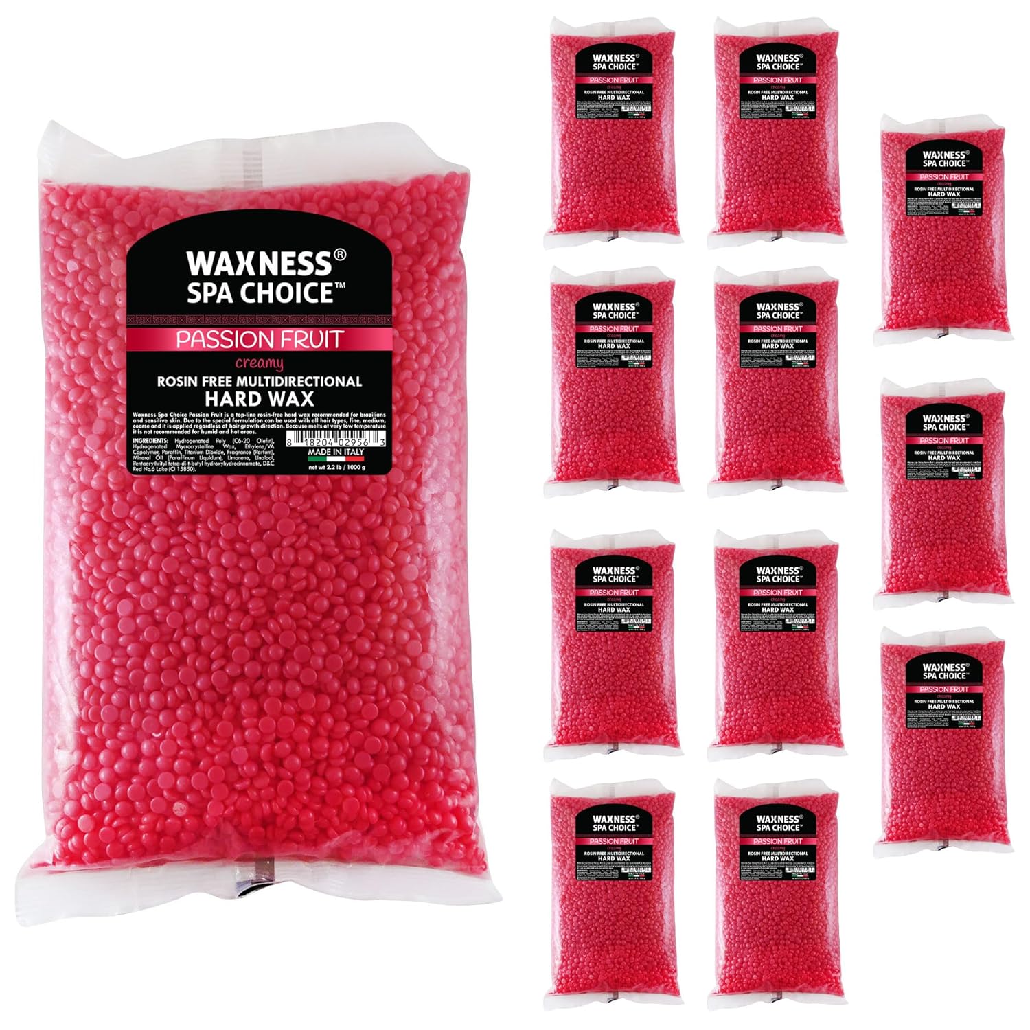 Waxness Spa Choice Rosin Free Multidirectional Hard Wax Passion Fruit Bulk 26.6 lb / 12 kg