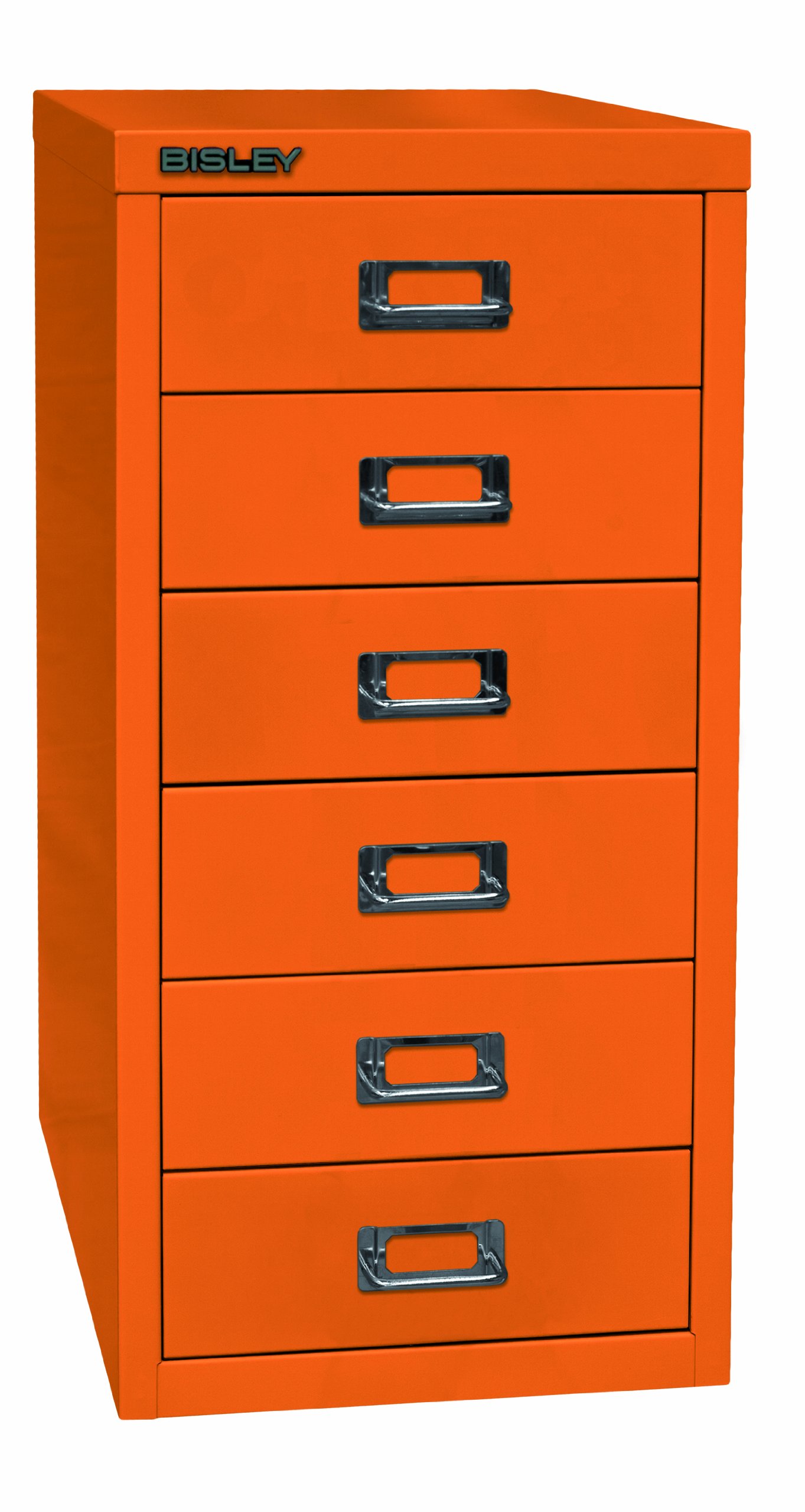 Bisley multid rawer, 29er Serie, DIN A4, 6 cajones, Metal, 603 Naranja, 38 x 27.9 x 59 cm
