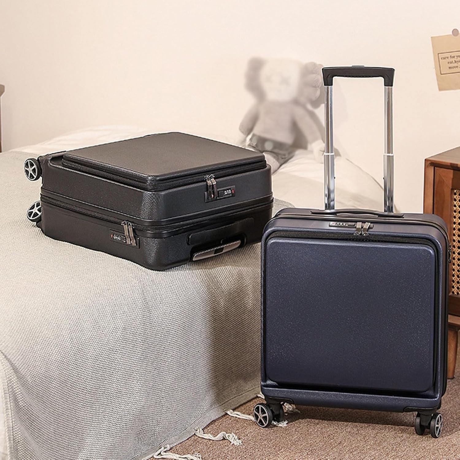 [Sakunaca] スーツケース 機内持ち込み 30L 小型 軽量 フロントオープン キャリーケース キャリーバッグ TSAローク