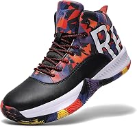 ASHION Men's High Top Basketball Shoes - Lightweight Cushioned Streetball Sneakers for Outdoor Team Sports