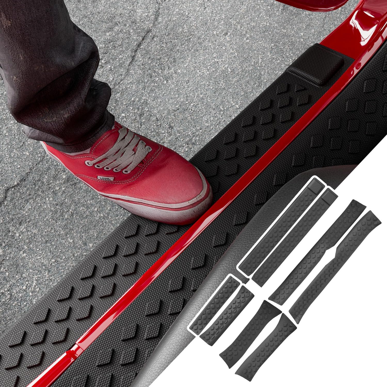 8pcs Door Sill Protector Compatible with 2020-2026 Jeep Gladiator JT 18-26 Wrangler JLU Door Entry Guard Entry Threshold Protector Replacement for 2020-2026 Jeep Gladiator Accessories