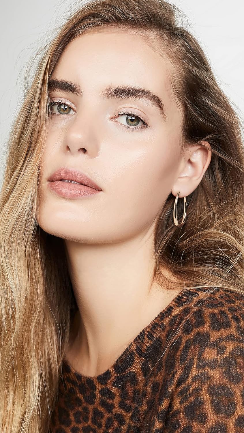 SHASHI Women's Ovale Hoops, Gold, One Size