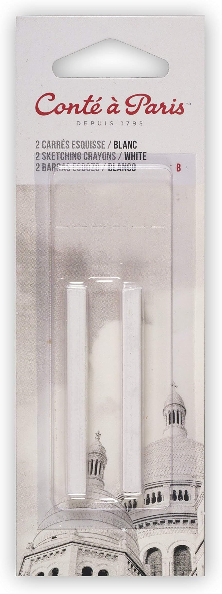 B 2 Count Sketching Crayons, White