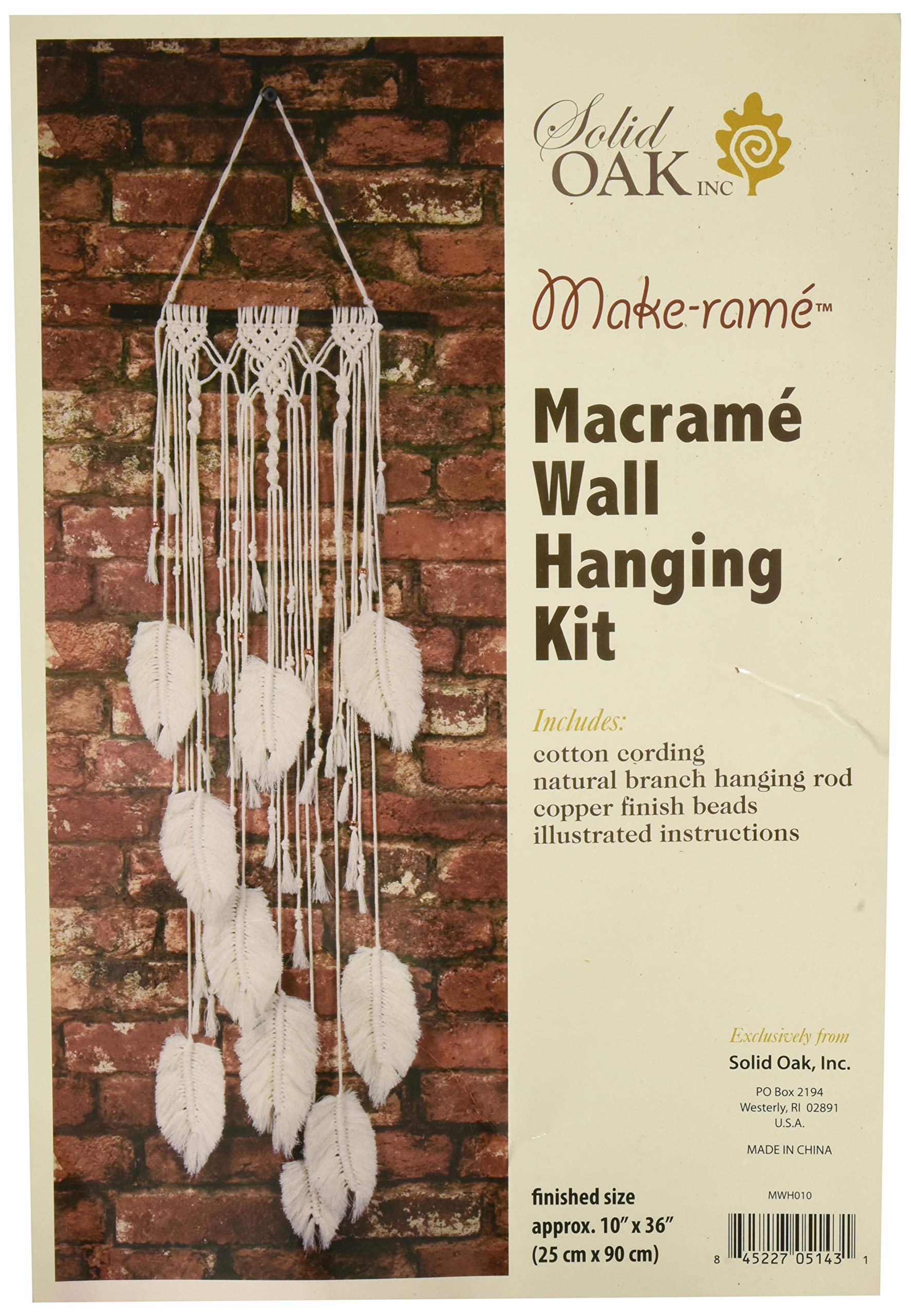 Solid Oak SOLMWH.010 Macrame Wall Hanging Feather