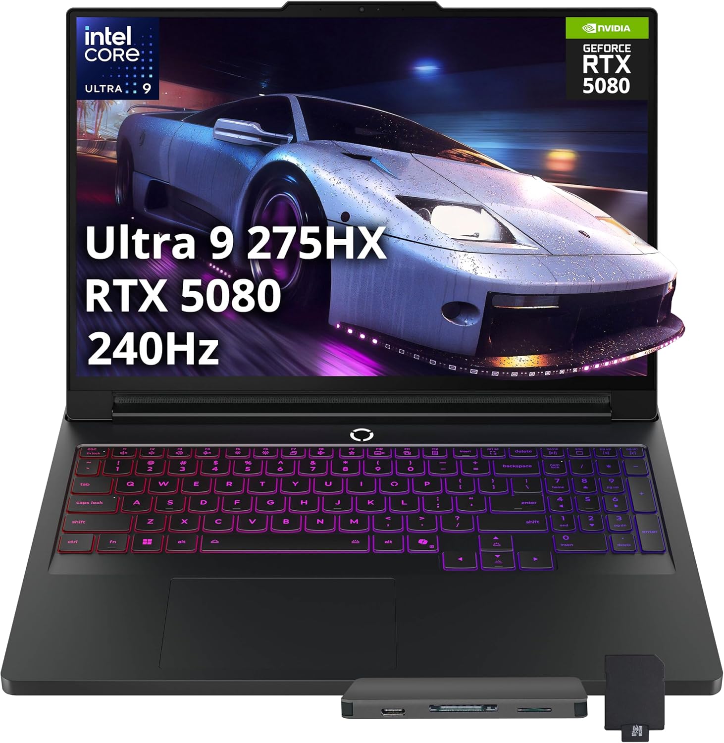 Lenovo Legion Pro 7i 16" WQXGA 240Hz Gaming Laptop, Intel Core Ultra 9 275HX, GeForce RTX 5080 16GB GDDR7, 32GB RAM, 2TB Storage (1TB SSD+1TB Docking Station Set), RGB Backlit Keyboard, Win 11, Black