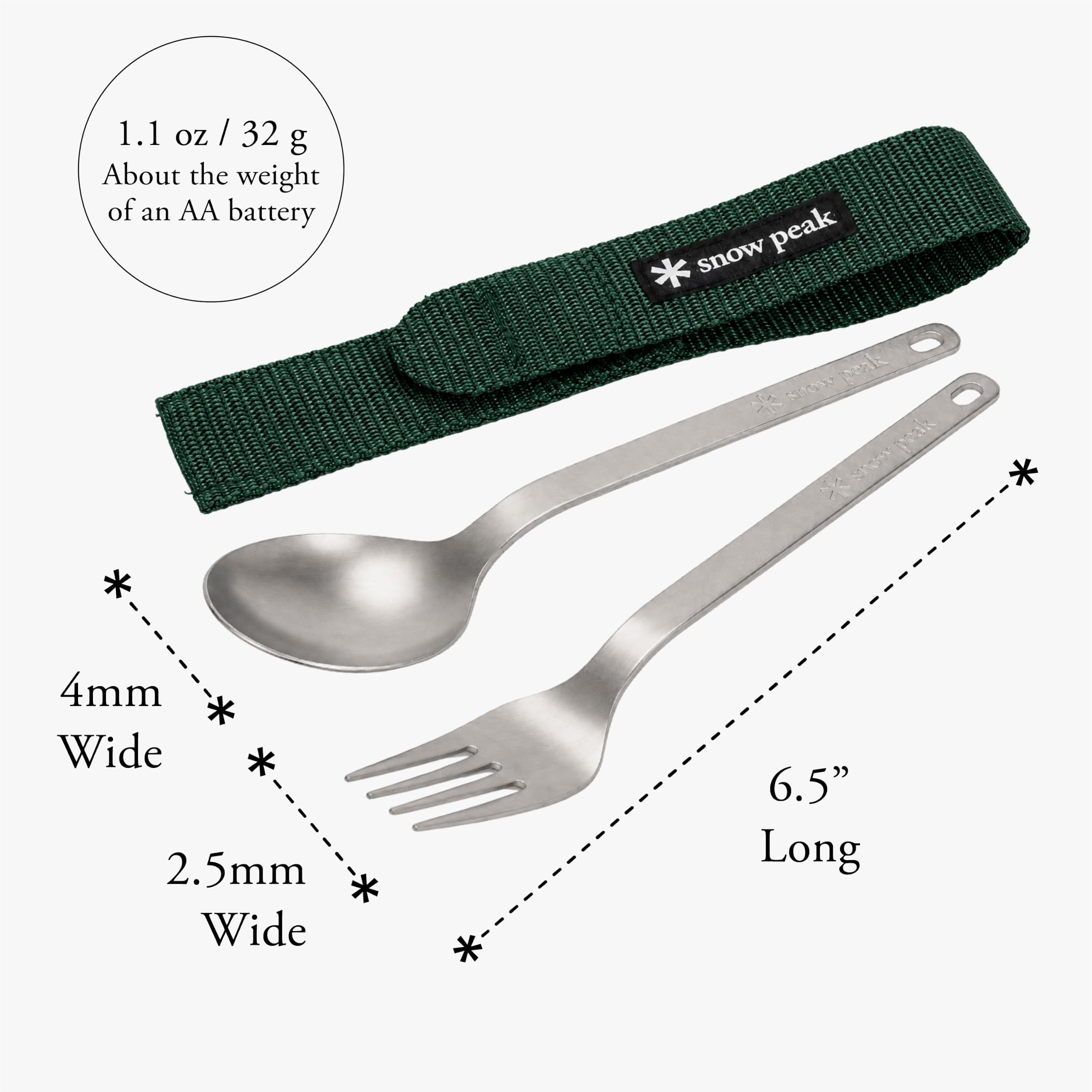 Snow Peak Fork & Spoon Set - Cubiertos camping - gris 2015