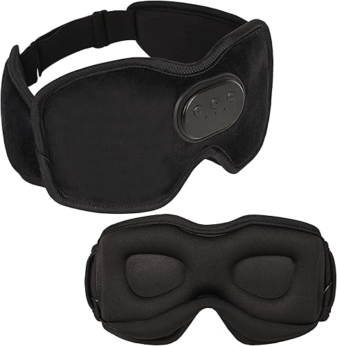 Miniatura 8 de Máscara de sueño Bluetooth, auriculares inalámbricos para dormir, máscara de ojos Bluetooth para dormir de lado, auriculares ajustables 3D para