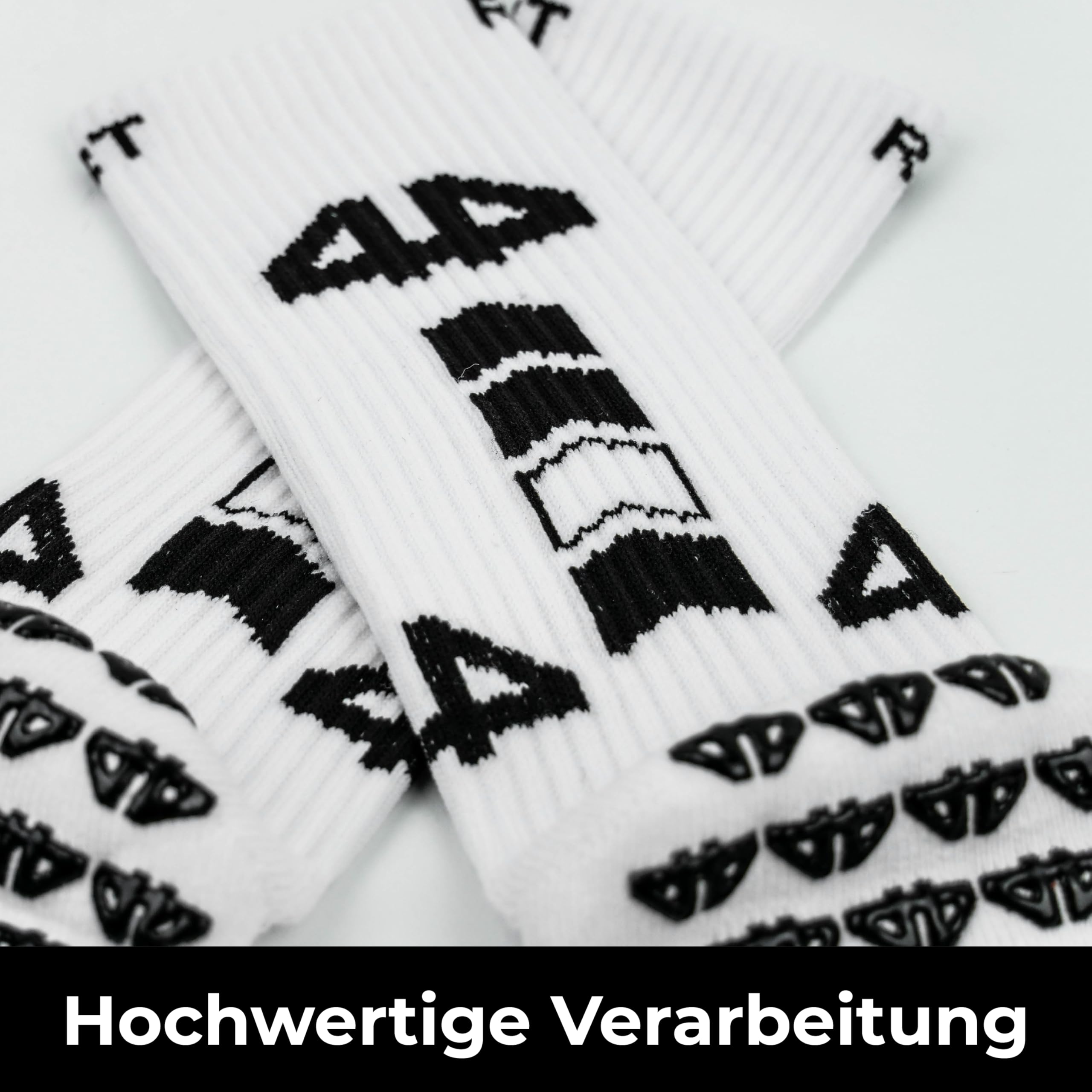 PASTE Grip Socken Fußball 3er Pack Weiß – Ready for Sport - Rutschfest & atmungsaktiv – Onesize für Herren & Damen – Fußballsocken mit Anti-Rutsch-Noppen – Football Socks – Fußballsocken