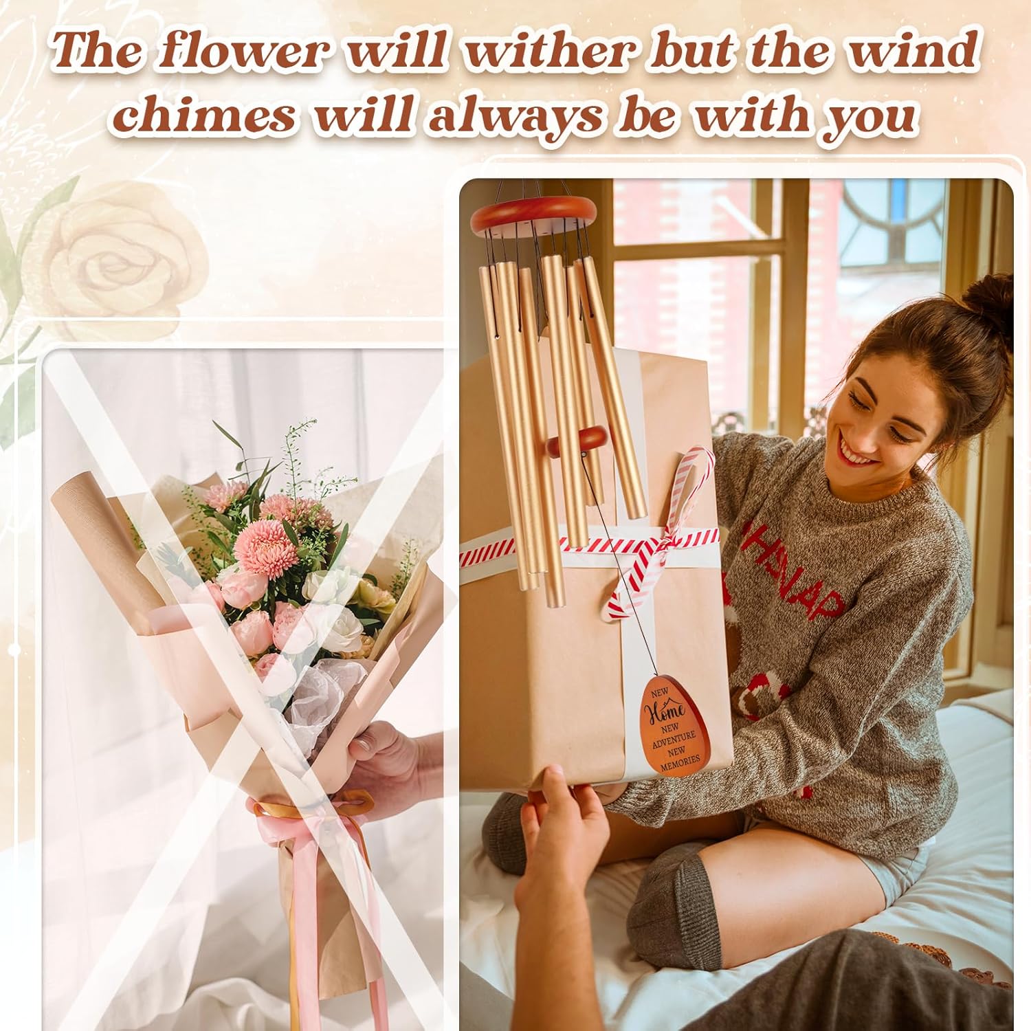House Warming Gifts New Home, Housewarming Wind Chimes, New Home Gift Ideas for Women Men Friends Couples Coworker, Housewarming Gifts for New Apartment, House, Large 36 inch
