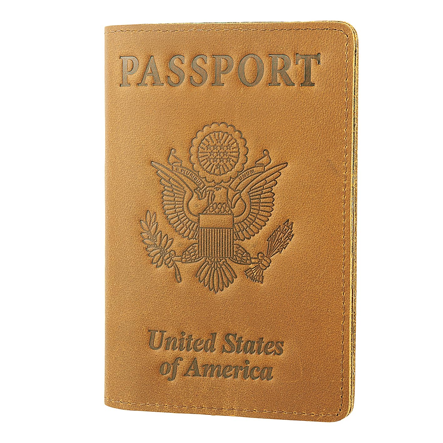 RFID Blocking Passport Holder Travel Wallet (Brown)