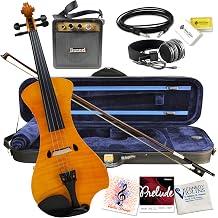 Electric Violin Bunnel NEXT clear Outfit 4/4 Full Size HONEY with Carrying Case and Accessories - Mini Amp - Headphones - Piezo Ceramic Pick-Up - from Kennedy Violins
