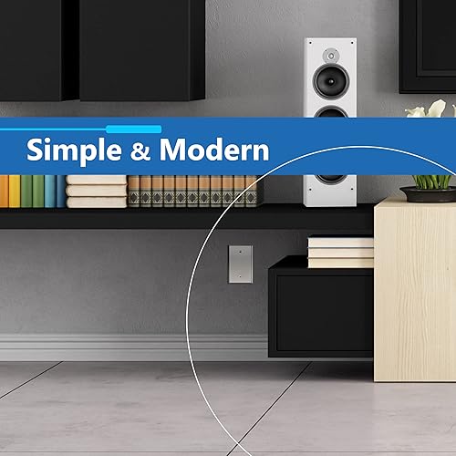 Vista 72 de LIDER Placa de pared de metal en blanco, cubierta de salida de acero inoxidable, resistente a la corrosión, tamaño mediano de 1 banda, 4.88 x 3.11