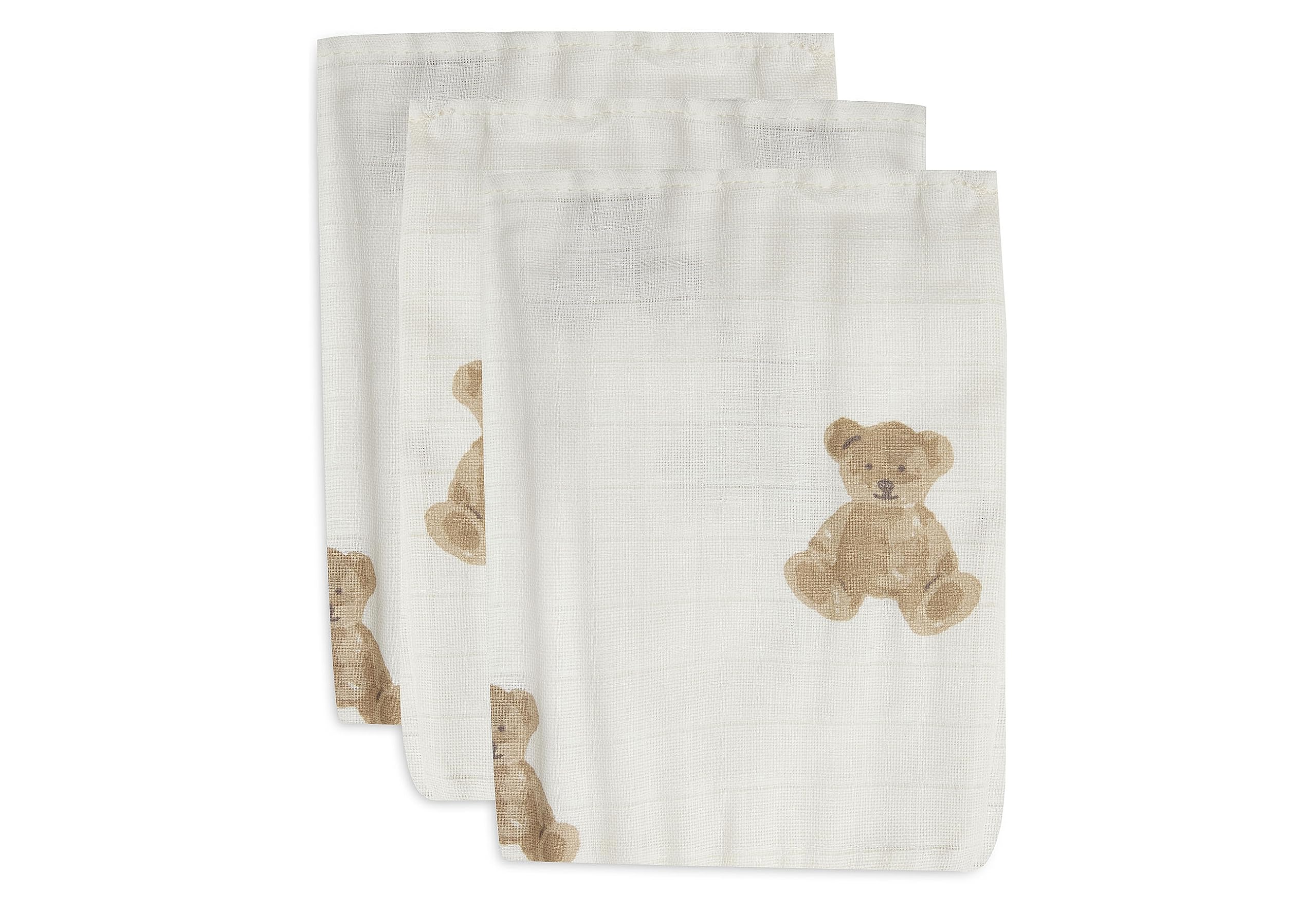 Teddy Bear bawełniana rękawica do mycia z gazy, 3-częściowy zestaw Jollein
