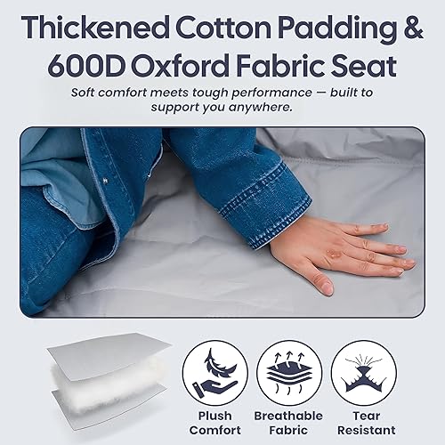 Miniatura 6 de Silla de camping doble con toldo, asiento plegable para dos personas, sofá biplaza portátil al aire libre con sombra, silla plegable para playa,