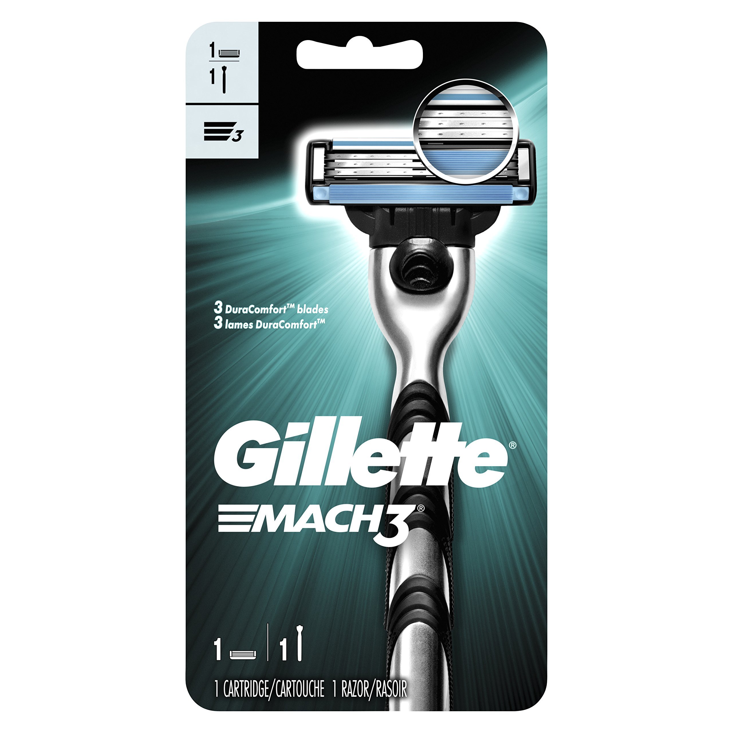 Gillette Mach3 Men's Razor, Handle & 1 Blade Refill