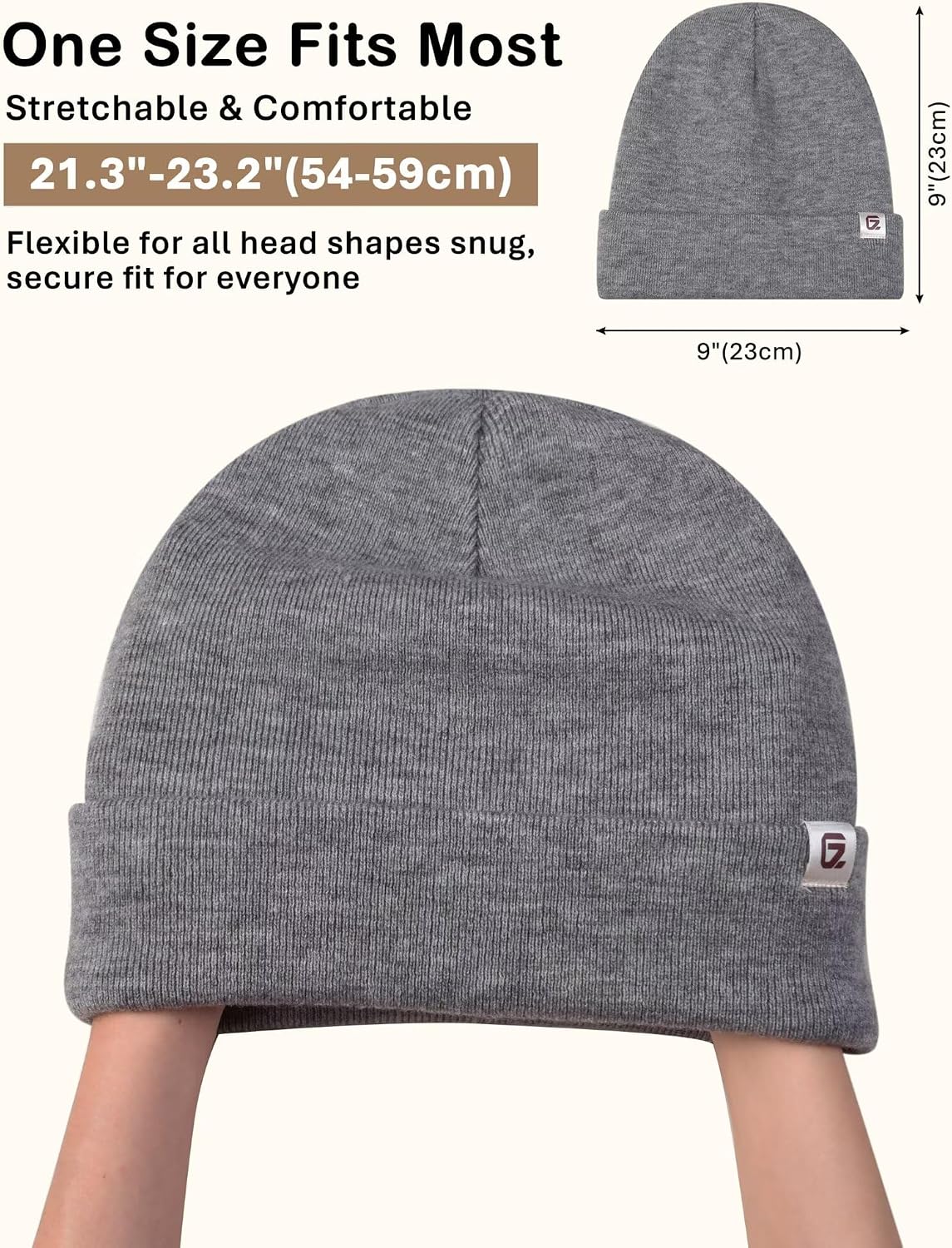 GADIEMKENSD Knitted Hat Lined with Satin, Wool Blend, Heat, Anti-Static, Anti-Pilling, Soft Hair Care, Unisex image 5