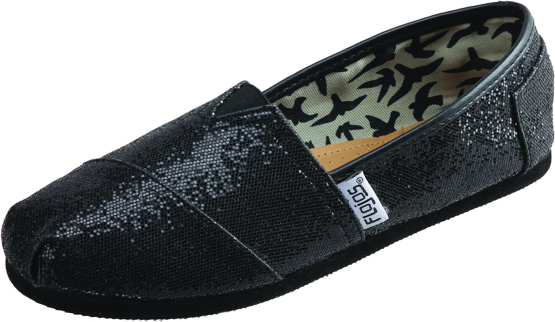 FLOJOS Women's Bella Slip-On (Flat Metalic Black 7.0 M)