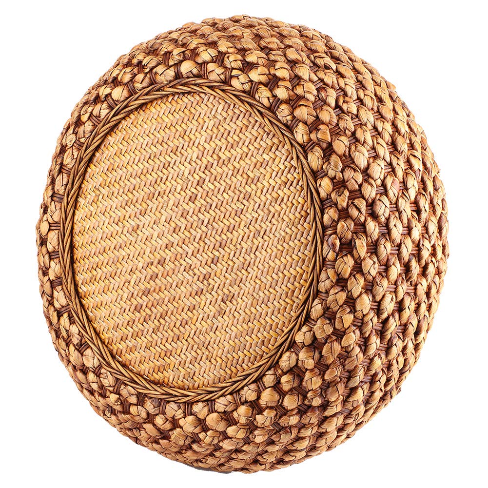 Cojín de Suelo de Estilo Japonés, Almohada de Asiento, Puf, Material Natural Tejido a Mano, Relleno de Esponja, Aislamiento Térmico Suave y Cómodo para Cere