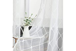 Top Finel Sheer White Curtains 90 Inches Long: Embroidered Luxury