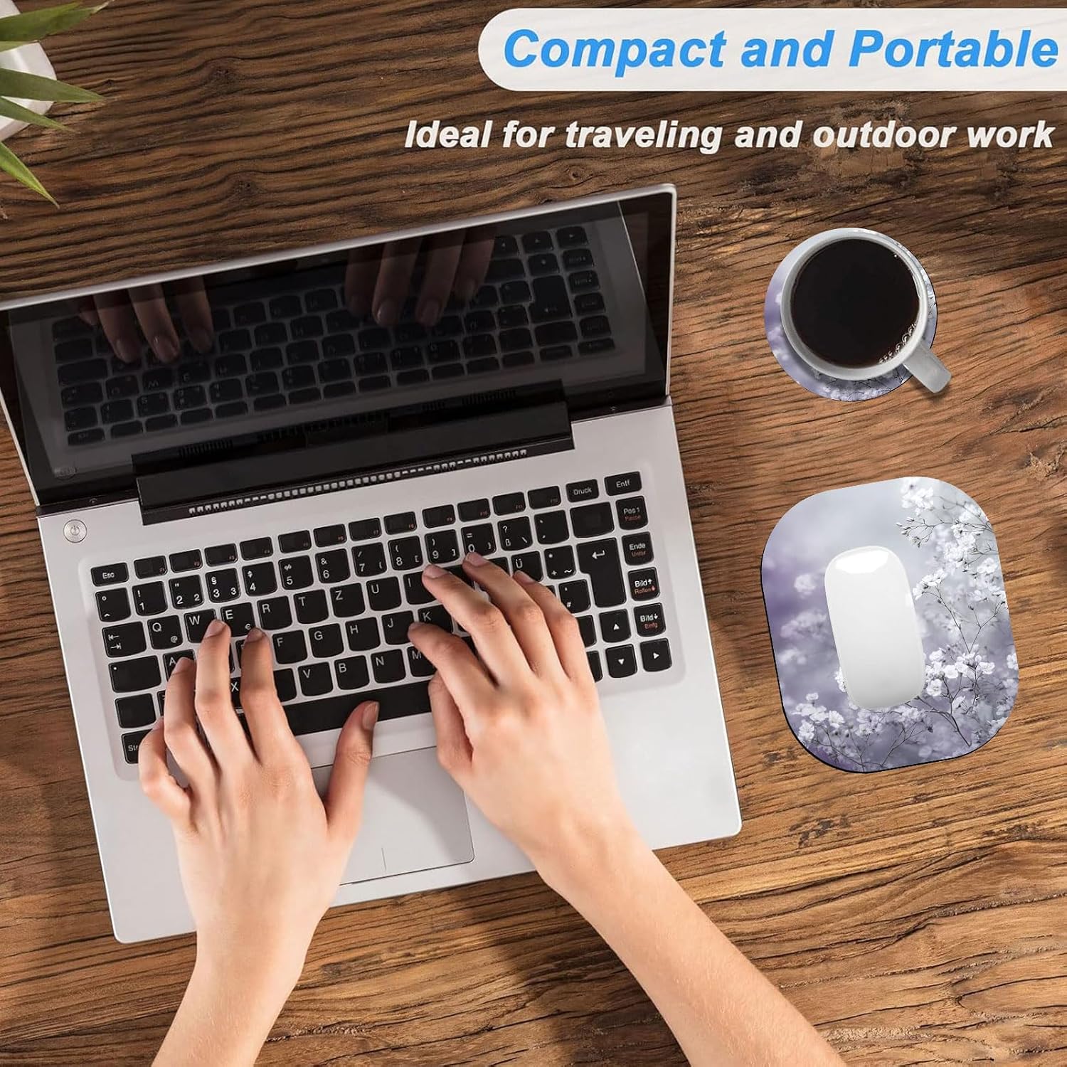 Small Mouse Pad，Mini Mouse Pad 6 x 7 Inch，for Laptop Keyboard Tray Wireless Mouse Home Office Travel，with Non-Slip Rubber Base, Waterproof Mouse Mat，Dreamy Lavender