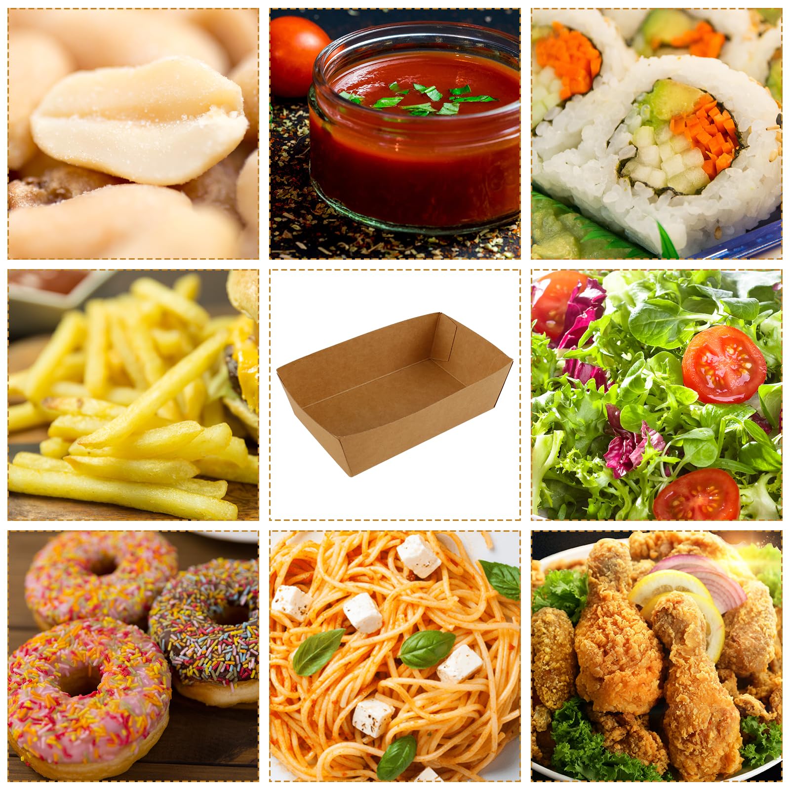 Boites Publicitaires à Frites, En Carton, Avec Fond Autolock