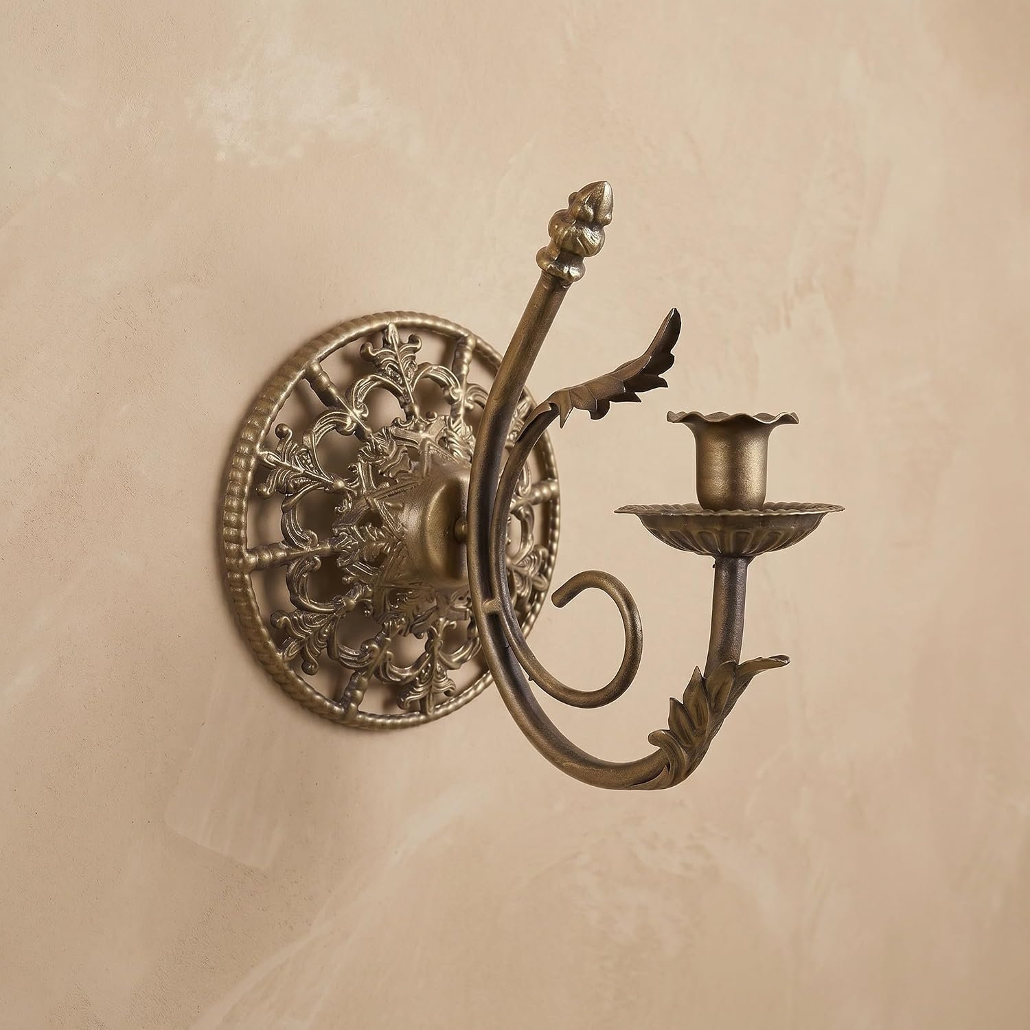 Vintage Wall Hanging Iron Candle Sconce for Taper Candles