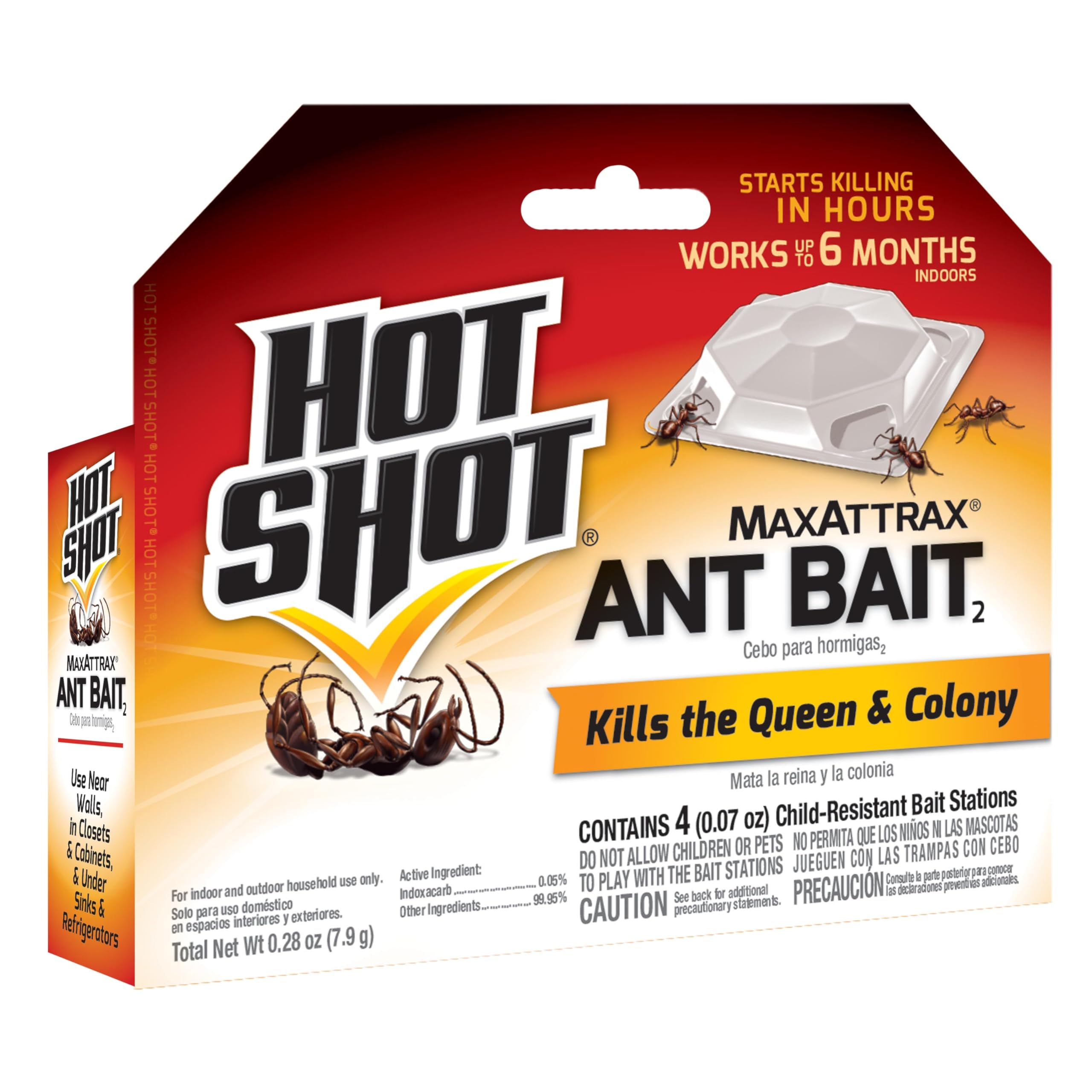 Hot Shot Ant Bait, 1 Pack, 4 count