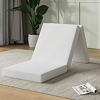 Novilla 4 Inch Trifold Foldable Mattress Single Size - Comfort Foam for Back Pain Relief, Camping RV Travel with Breathable Cover
