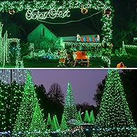 Vista 2 de Paquete de 2 480 luces LED solares de Navidad para exteriores, 170 pies de largo, luces solares súper largas para exteriores con 8 modos y función